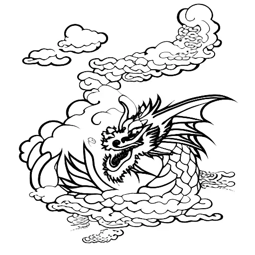Dragon Blending Into Sky