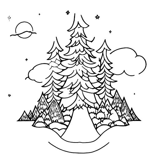 A Mystical Forest Scene With Towering Trees And Hidden Woodland Creatures