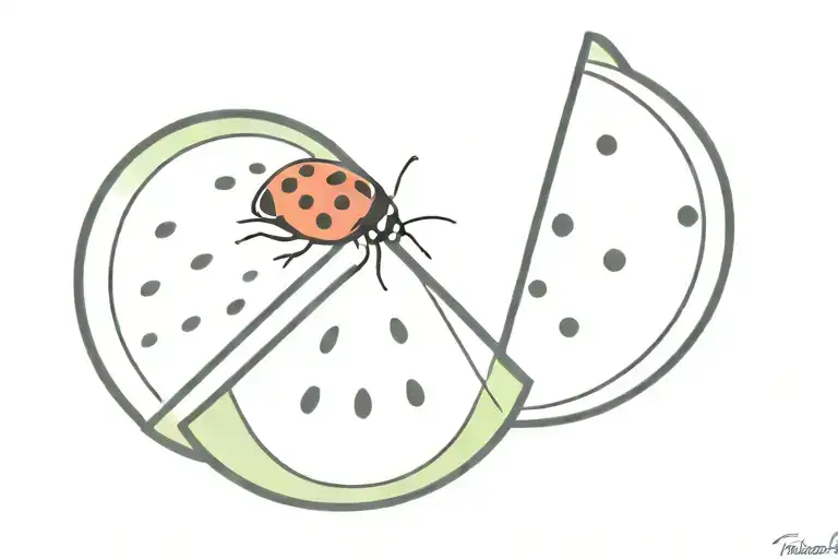 Ladybug On A Watermelon Slice