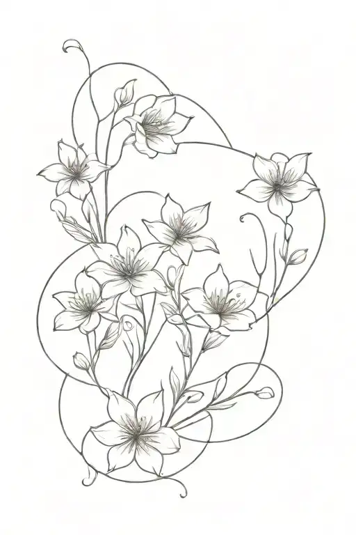 Ocean And Flowers Surrounding