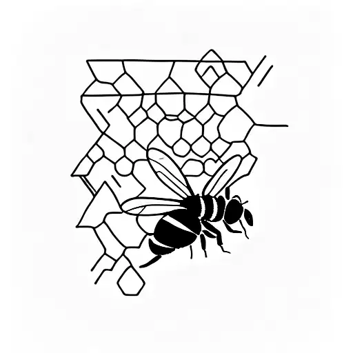 Honey Bee In A Form Of Semicolon