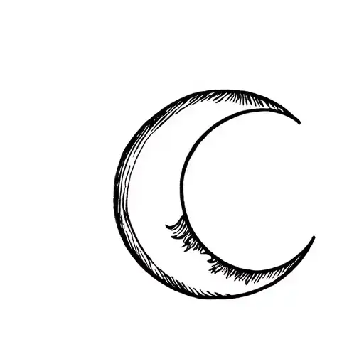 Single Line Minimalist Moon