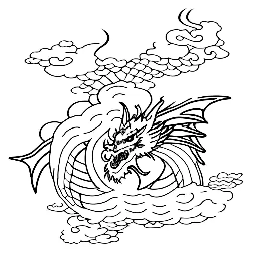 Dragon Blending Into Sky