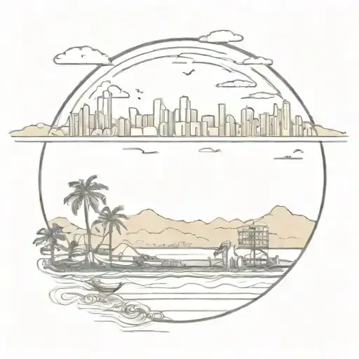 Panorama Of City Nha Trang Beach At Sunset