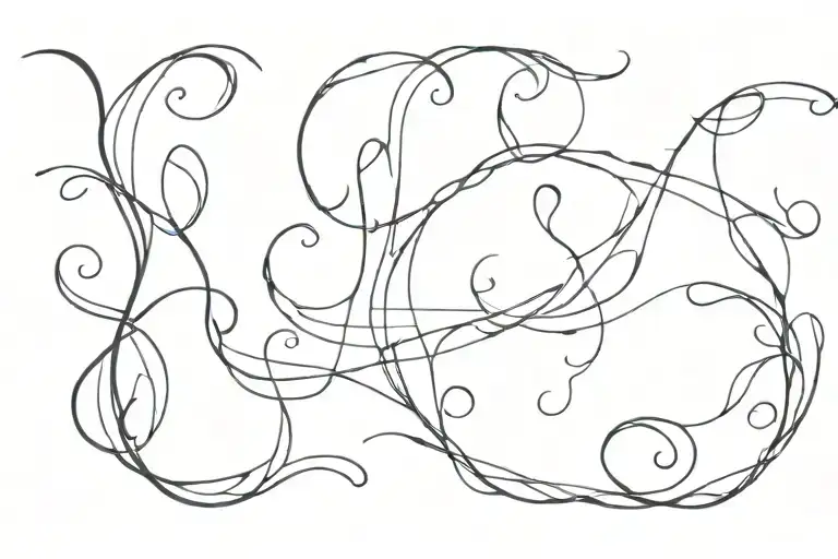 Line Linear Wave Vine Abstract Triple