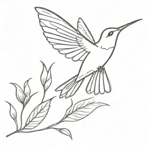 Fine Line Hummingbird Flying