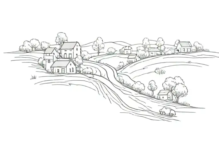 Point Of View On A Road Between Villages