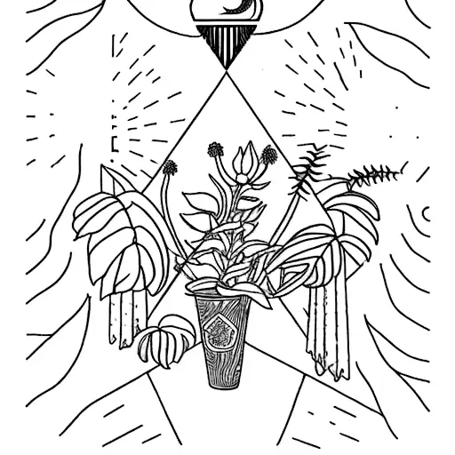 Tarot Card With Plants Around It