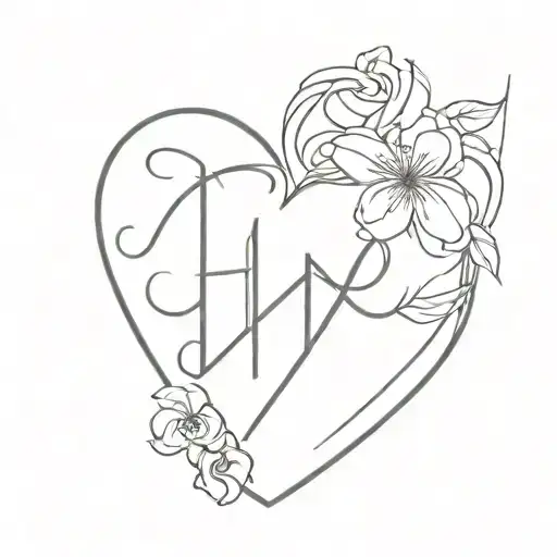 Love Heart With H Letter Inside