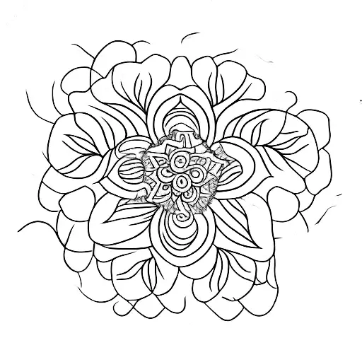 Elongated Henna Flowers