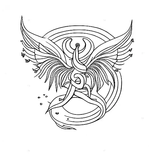 Capricorn Zodiac Sign Tattoo With Pansies Surrounding It