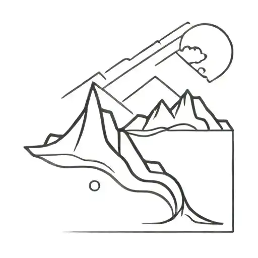 Mountain Sea With A Sunset