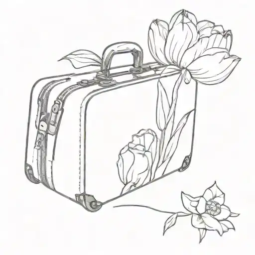Airplane Suitcase Tulip Flower