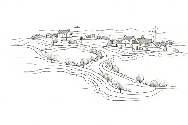 Point Of View On A Road Between Villages