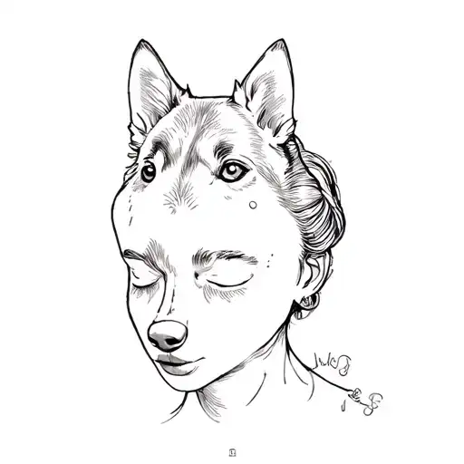 A Dog On A Woman's Head