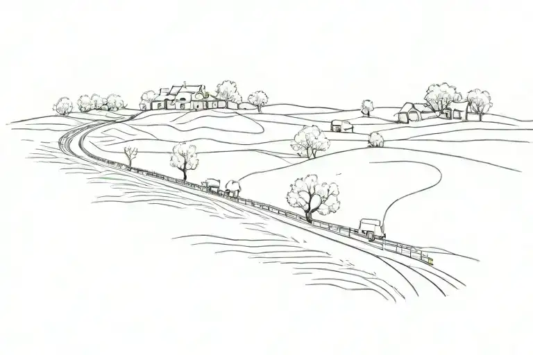 Point Of View On A Road Between Villages