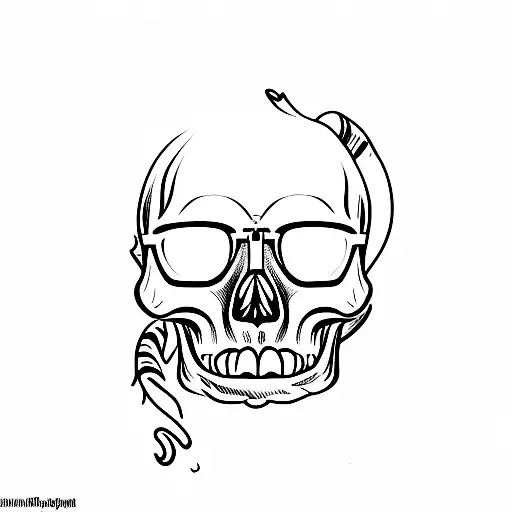 A Cat With A White Robe On A Skull