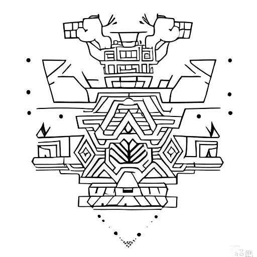 Create A Minimalist Tattoo Inspired By Aztec Architecture And Design
