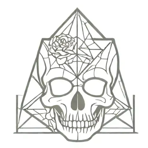 Stain Glass With Skull