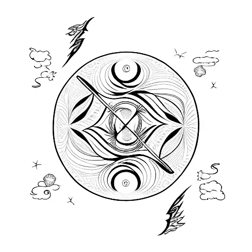 Phoenix Flying Up Towards Bright Shining Full Moon