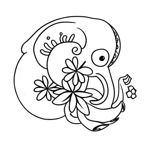 Moon Stars Flowers Elephant