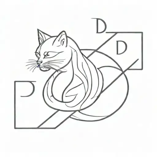 Letter D And Cat Silhouette