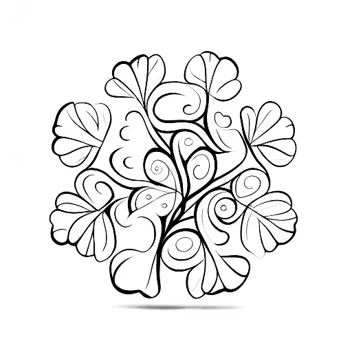 A Sleek And Elegant 6 Leaf Clover Design Incorporating Elements Of Luxury And Wealth