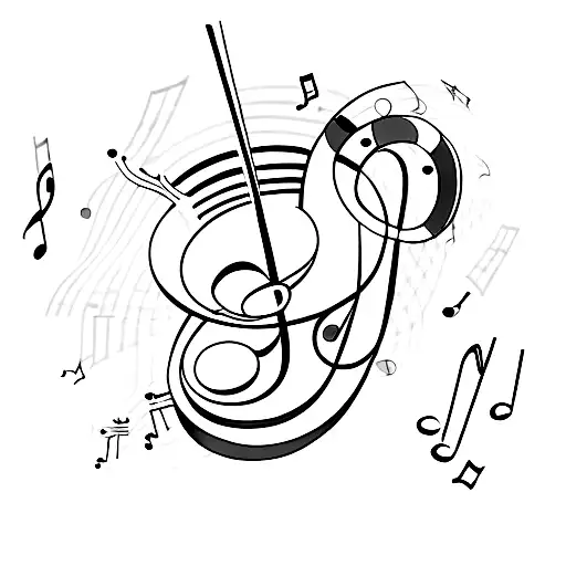 A Music Note Being Drawn By An Aeroplane