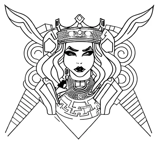 Queen Of Hearts In Cyberpunk Style