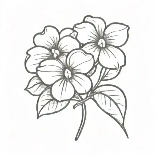 No Color Tattoo Of 2 Small Violets Wrapped In A Simple Bow Inside Of A Simple Postage Stamp