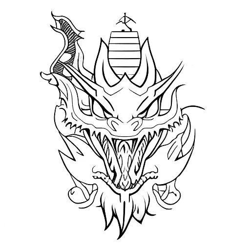 Dragon With A Knife Tattoo