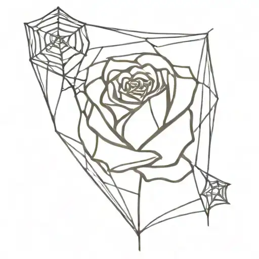 Rose With Spider Web Intertwined