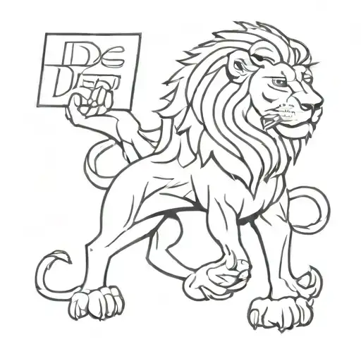Dutch Lion Holding A Newspaper Called 'De Waarheid'
