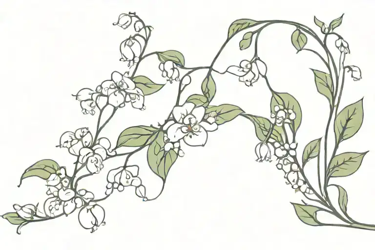Ivy Vines With Lily Of The Valley Flowers