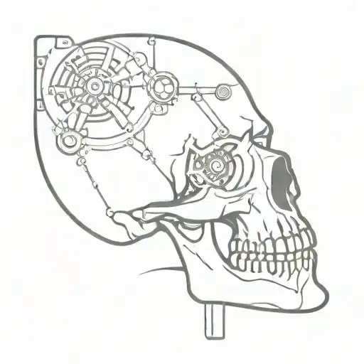 Skull With Mechanical Eye