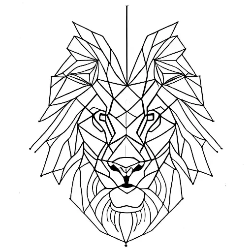 Incorporate Geometric Shapes Inspired By Architecture Into A Lion Tattoo Design
