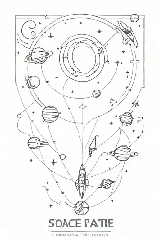 Space Themed Concept Tattoo With Words Written