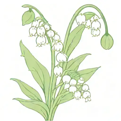 Boquet Of Lily Of The Valley Flowers With Semi Colon
