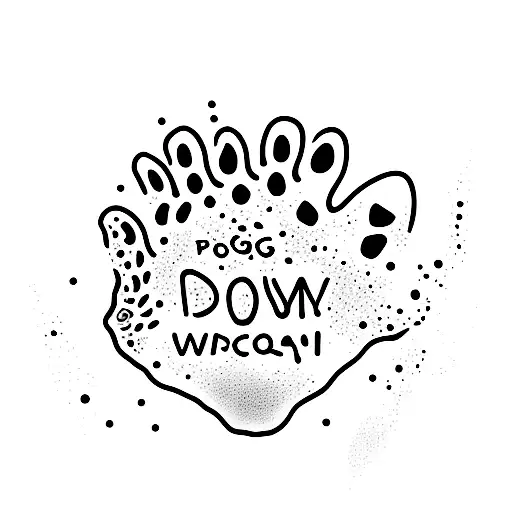 Pug Dog Paw With Coco Written