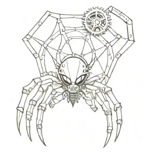 Steampunk Spider With Gears Incorporated