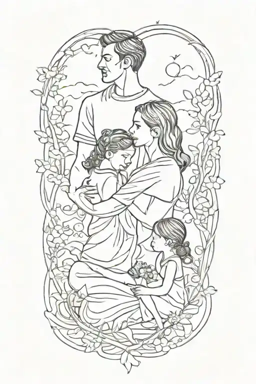 4 People Father Mother Son Daughter