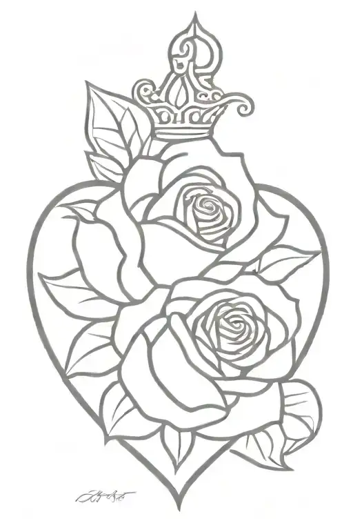 Rose Heart And Crown