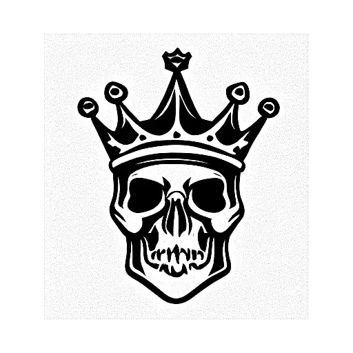Skull With Crown Lying On Money