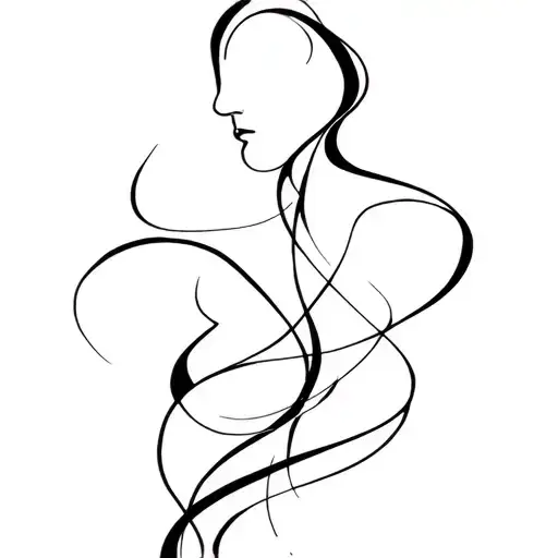 Abstract Flowing In Different Ways Ong Front Torso