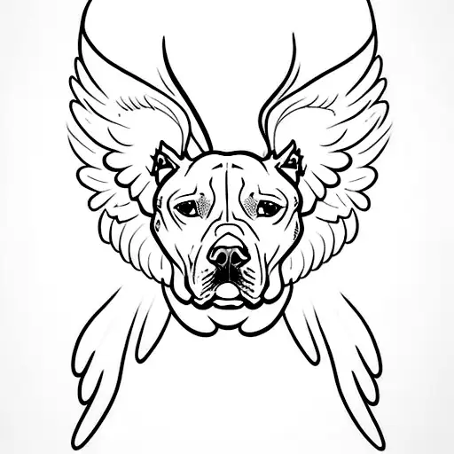 A Fierce Pitbull With Angel Wings