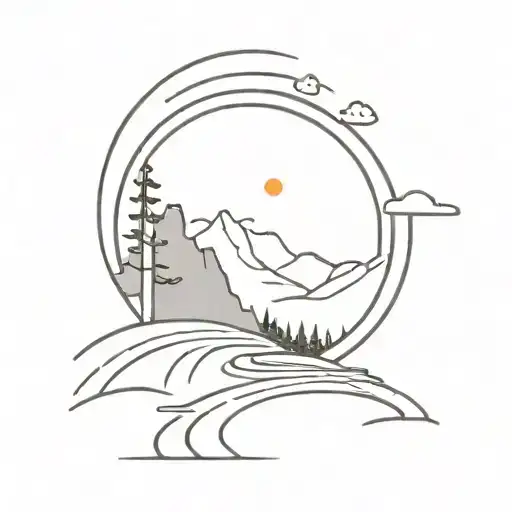 Winding Road And Sun Beams Shining