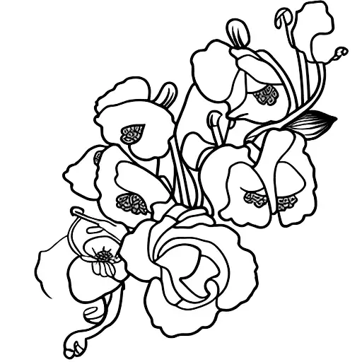 Sweet Pea Flowers With Nan Script