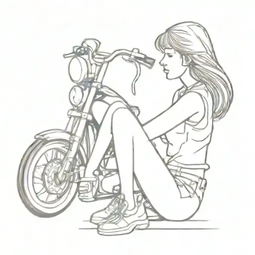 Motorcycle Guy Girl Sitting With Him