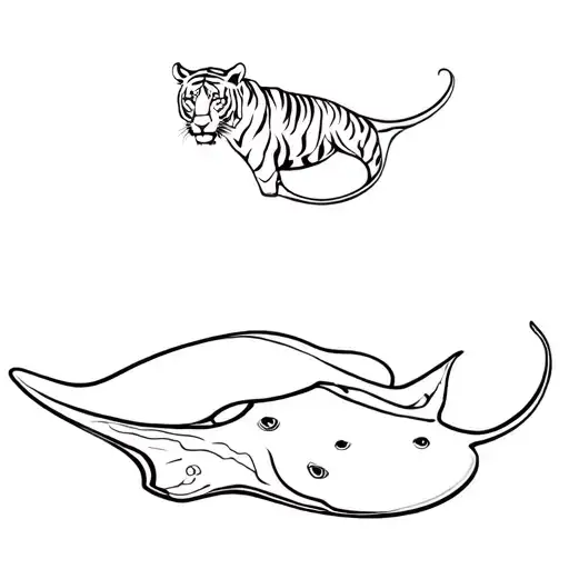Bengal Tiger And Sting Ray