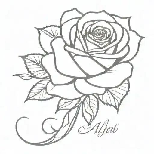 Rose Tattoo With Name Ayat
